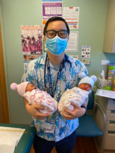 Dr. Diep with twin babies