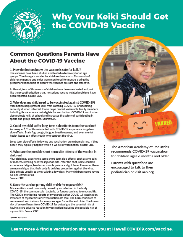 Why Your Keiki Should Get the COVID-19 Vaccine